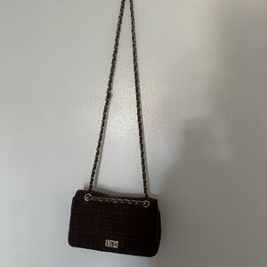 Chic Brown Crossbody Bag with Chain Strap